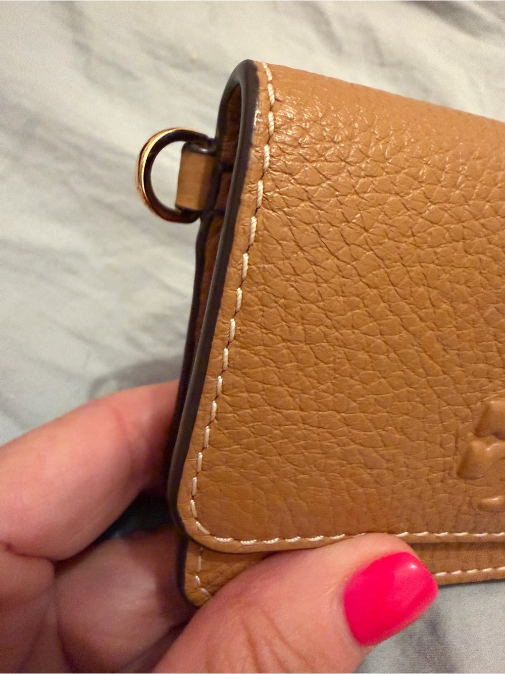 Tory Burch Tan Pebbled Leather Continental Wallet - Picture 3 of 5